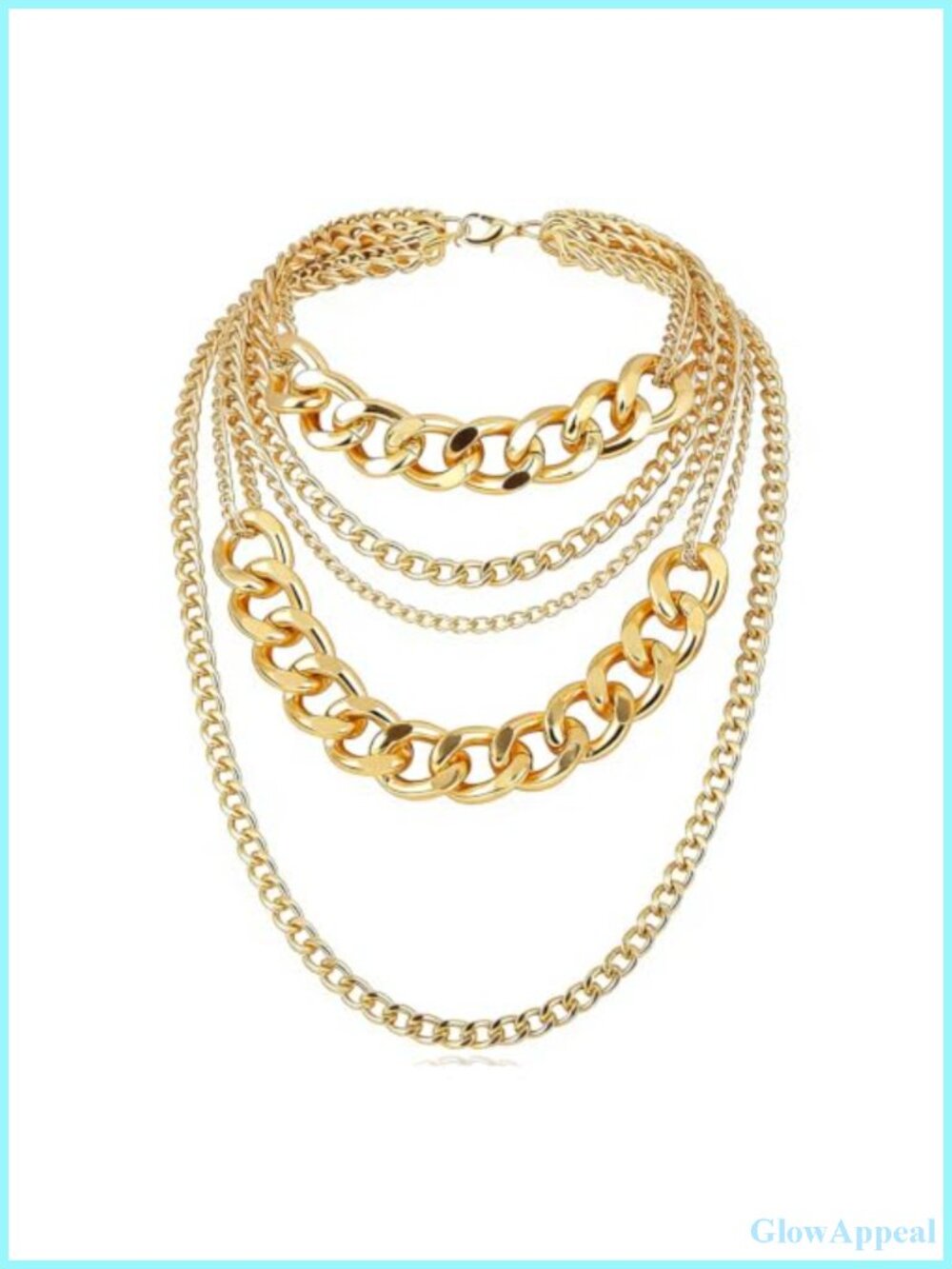 Punk Chain Multilayer Statement Collar Necklace
